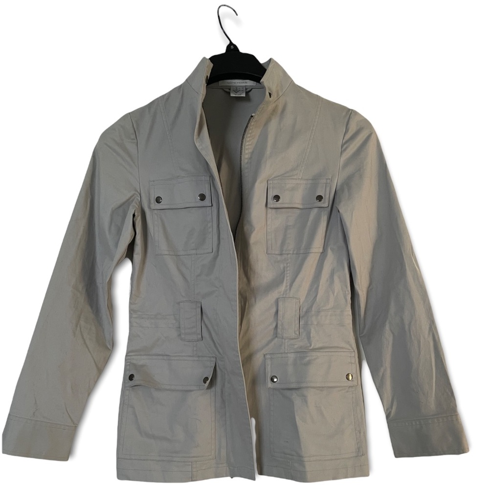 Côté Femme Women’s Gray Zipper Front Jacket Size 4.